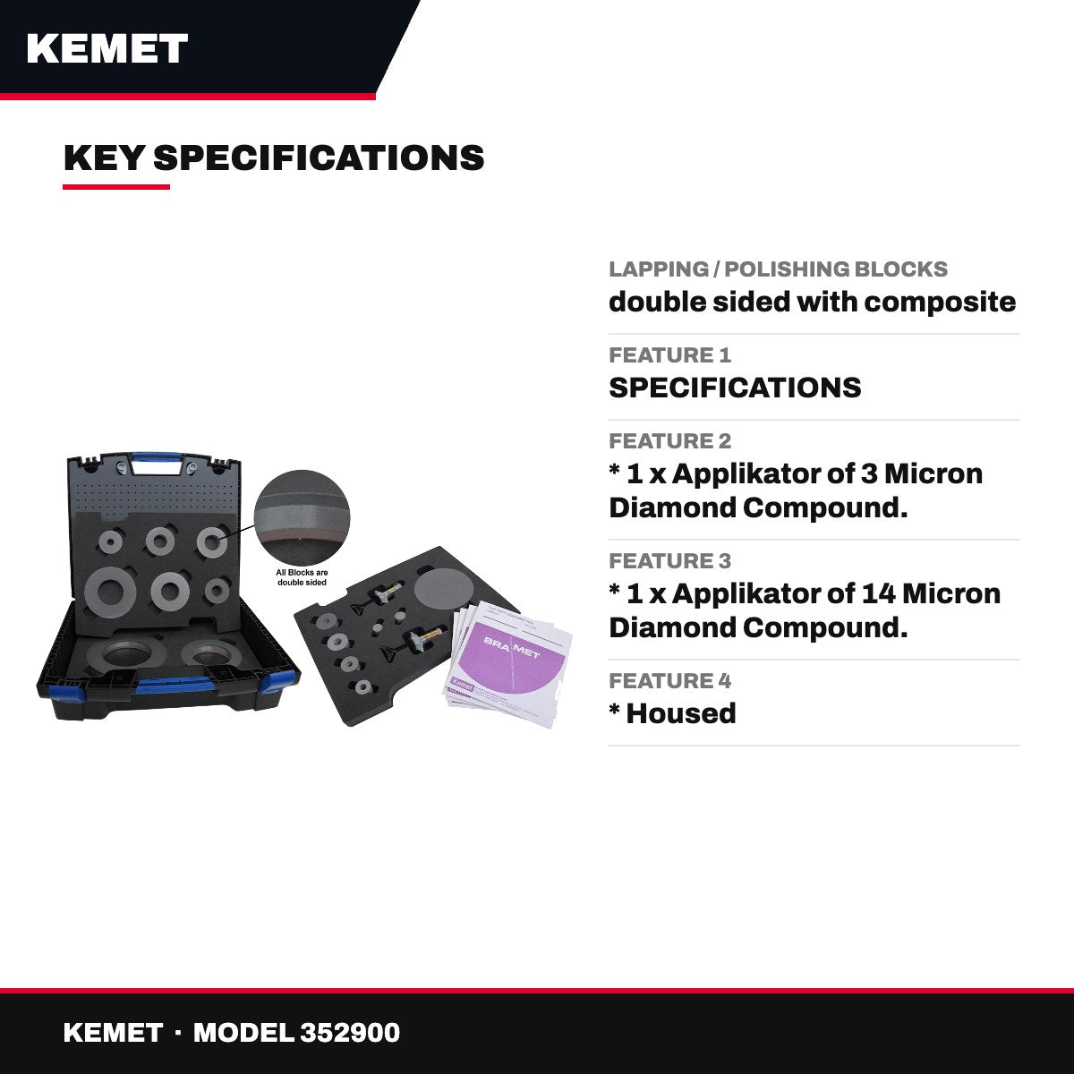 Kemet 352900 – Relief Valve Lapping Kit For Maintenance