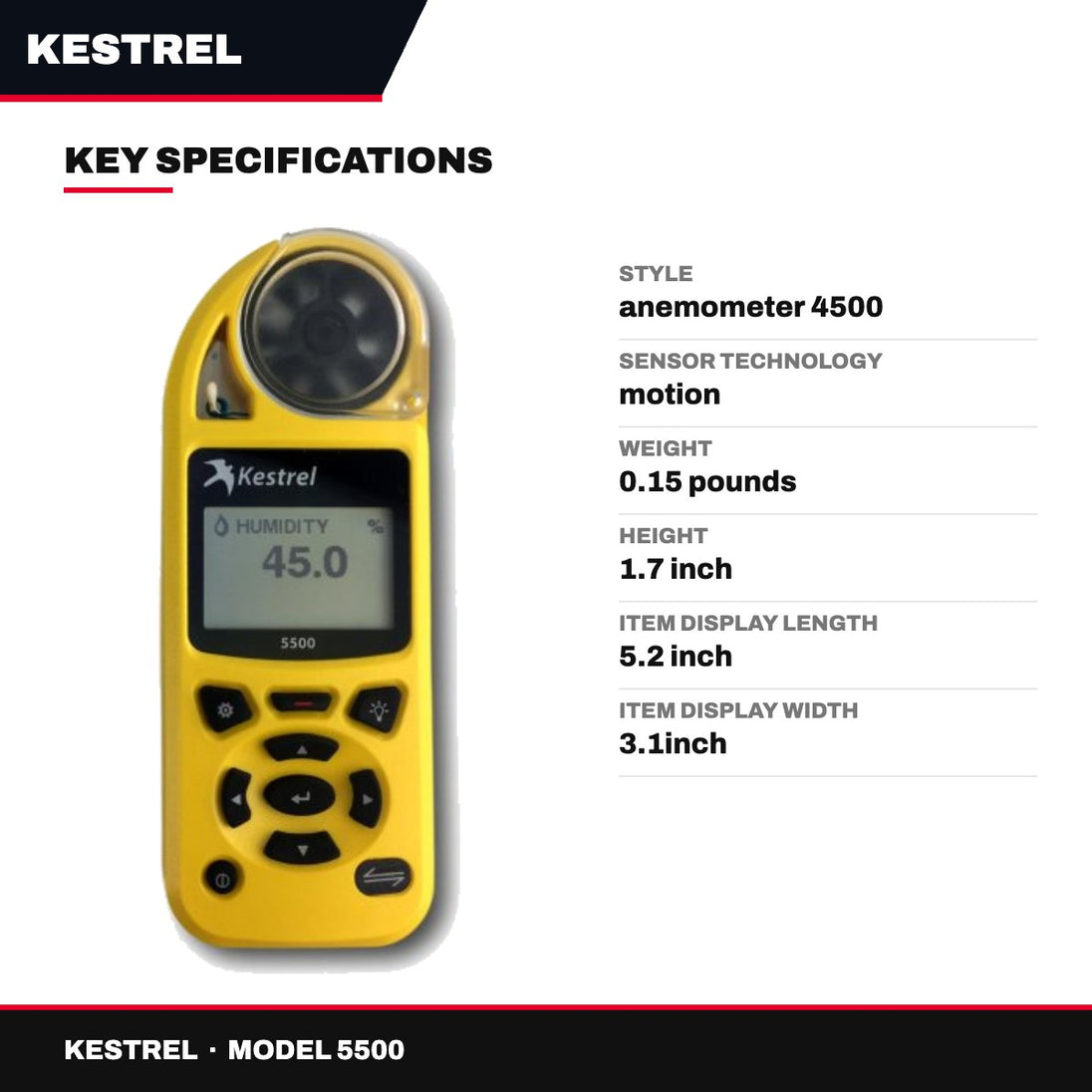 Kestrel 5500 – Anemometer Temperature Device