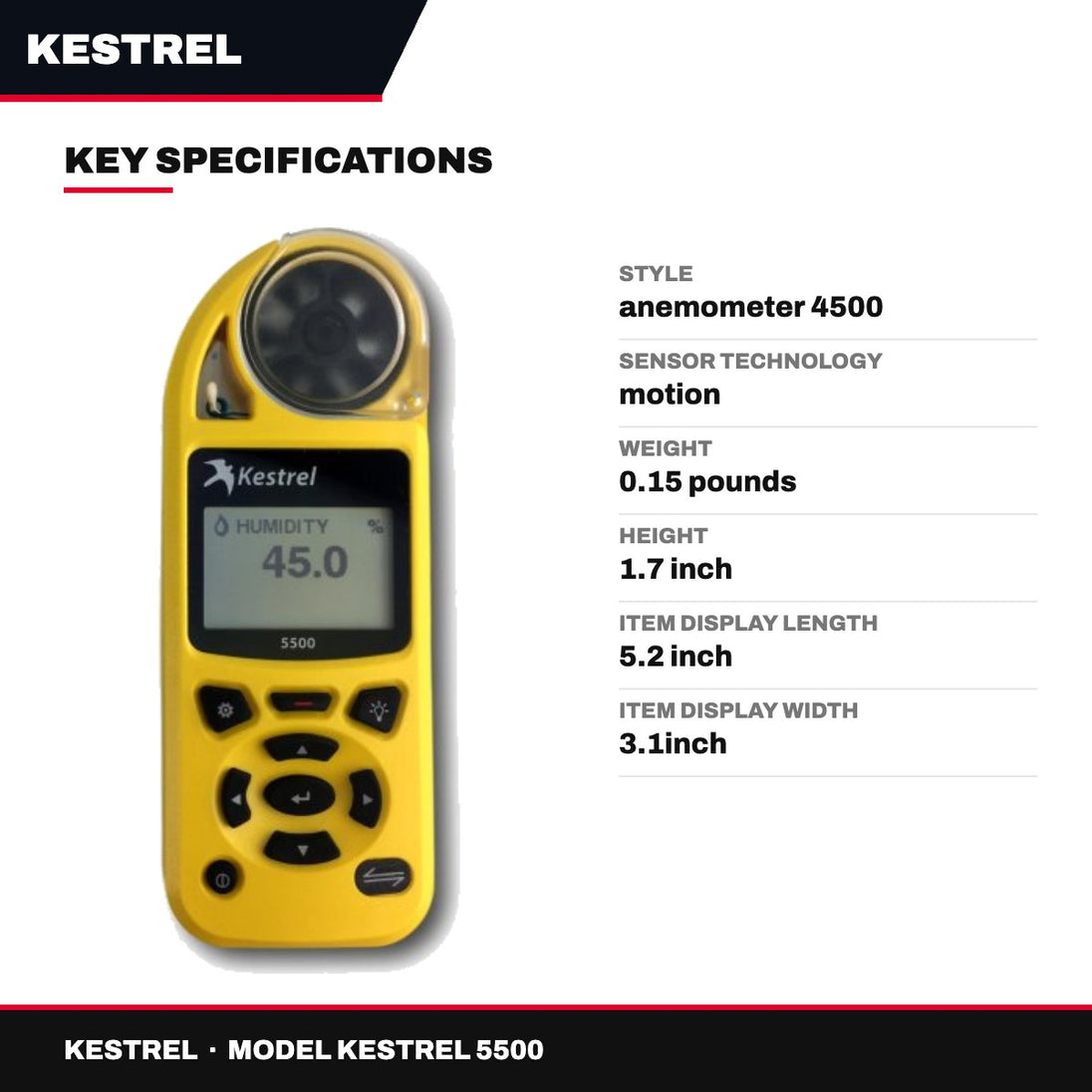 Kestrel Kestrel 5500 – Anemometer Temperature Device