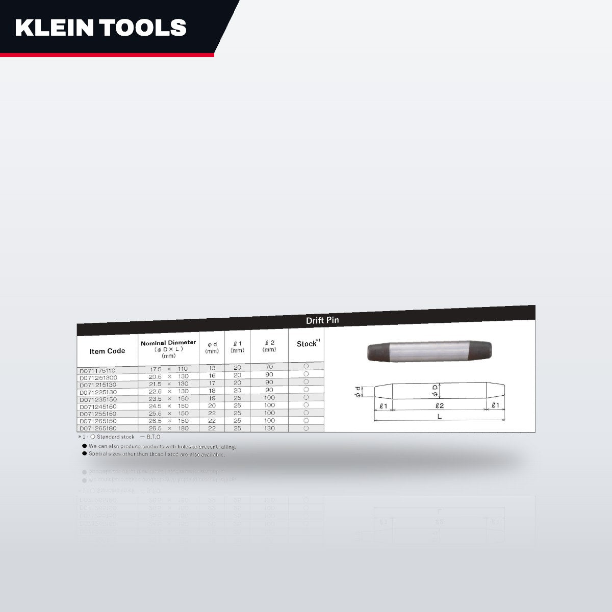 Klein Tools 3262 – Pin Drift – 7.9 Mm (5/16 In) Point, 200.0-225.4 Mm (7-7/8 To 8-7/8