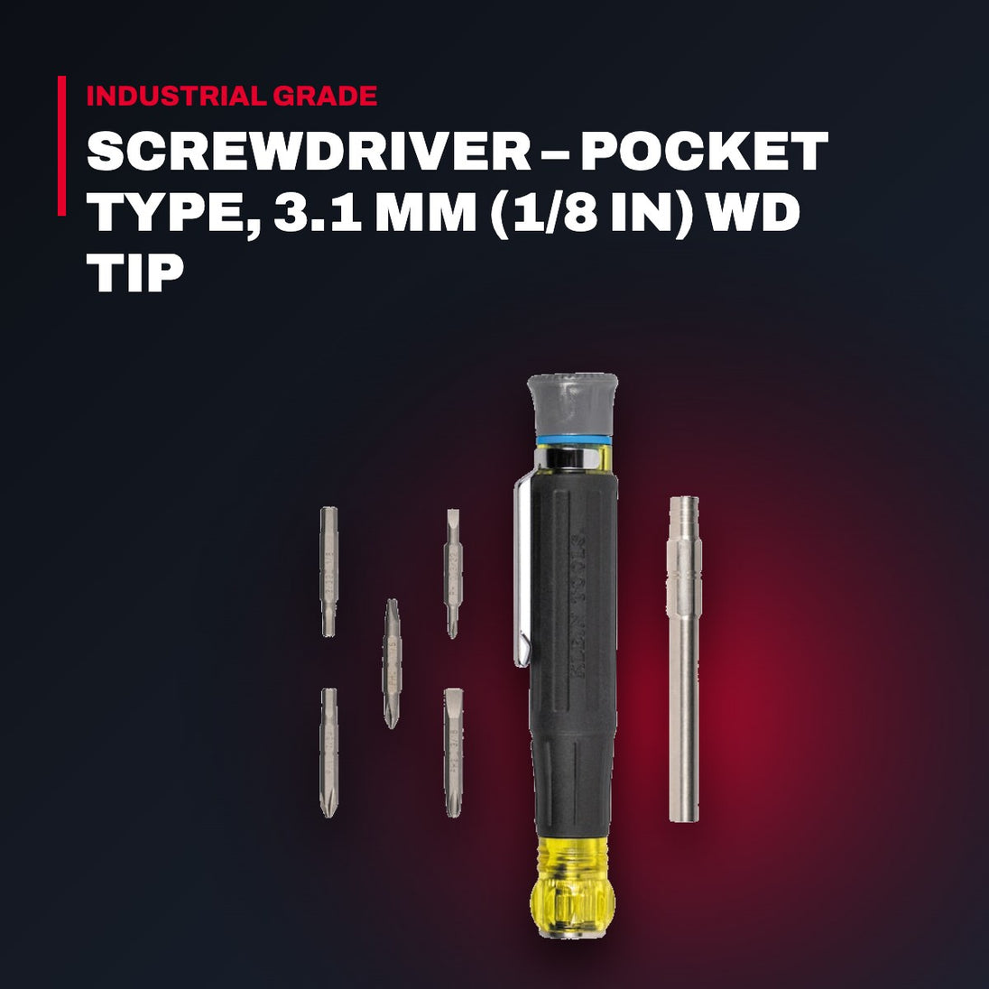 Klein Tools – Pocket Screwdriver, 3.1 mm (1/8 in) wide Tip
