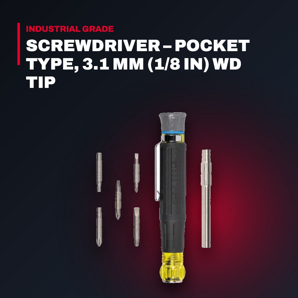 Klein Tools – Pocket Screwdriver, 3.1 mm (1/8 in) wide Tip