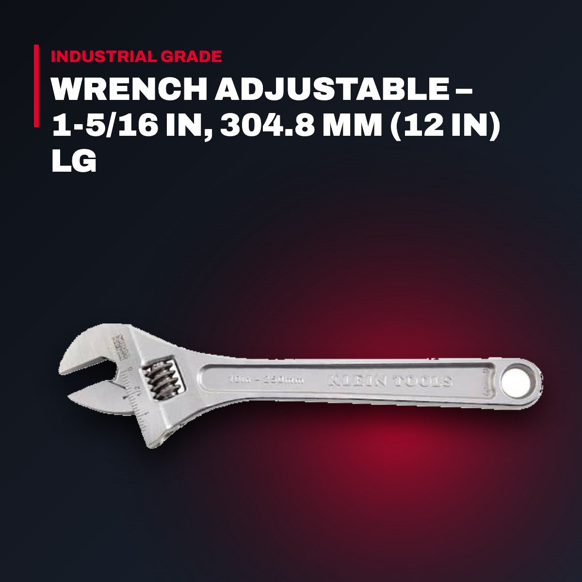 Klein Tools – Adjustable Wrench, 1-5/16 in, 304.8 mm (12 in) long
