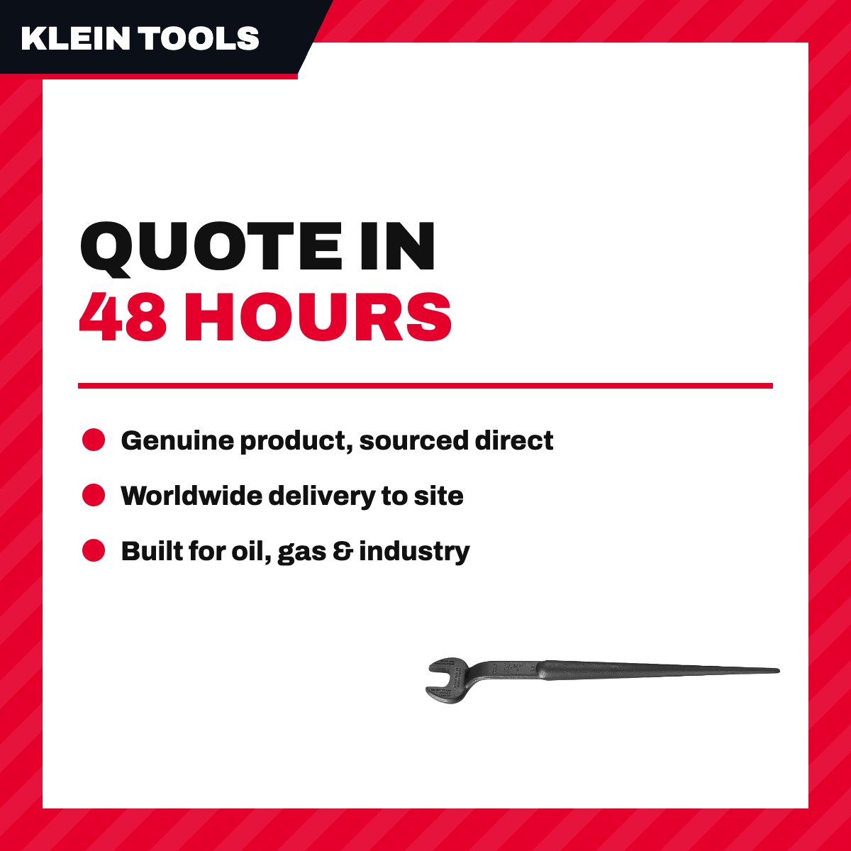 Klein Tools – Box & Open End Wrench, 10-15 Deg Offset, 11/16 in
