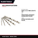 Klein Tools 53000 – Bit Twist Drill – Size 1.5-12.7 Mm (0.062 To 1/2
