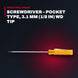 Klein Tools A131-2 – Screwdriver – Pocket Type, 3.1 Mm (1/8 In) Wd Tip