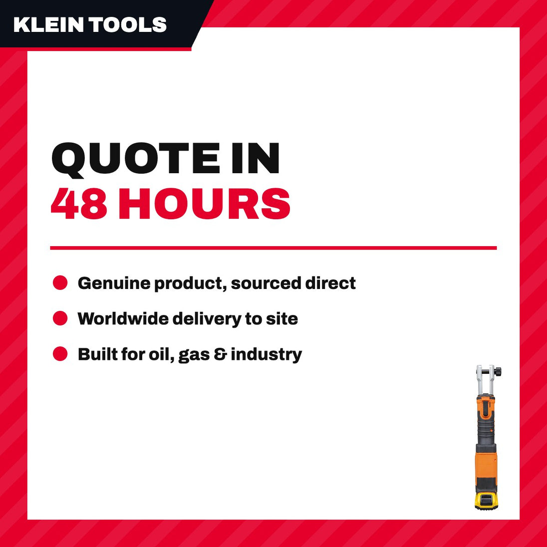 Klein Tools BAT207T23 – Battery-Operated Hydraulic Crimper 7 Ton