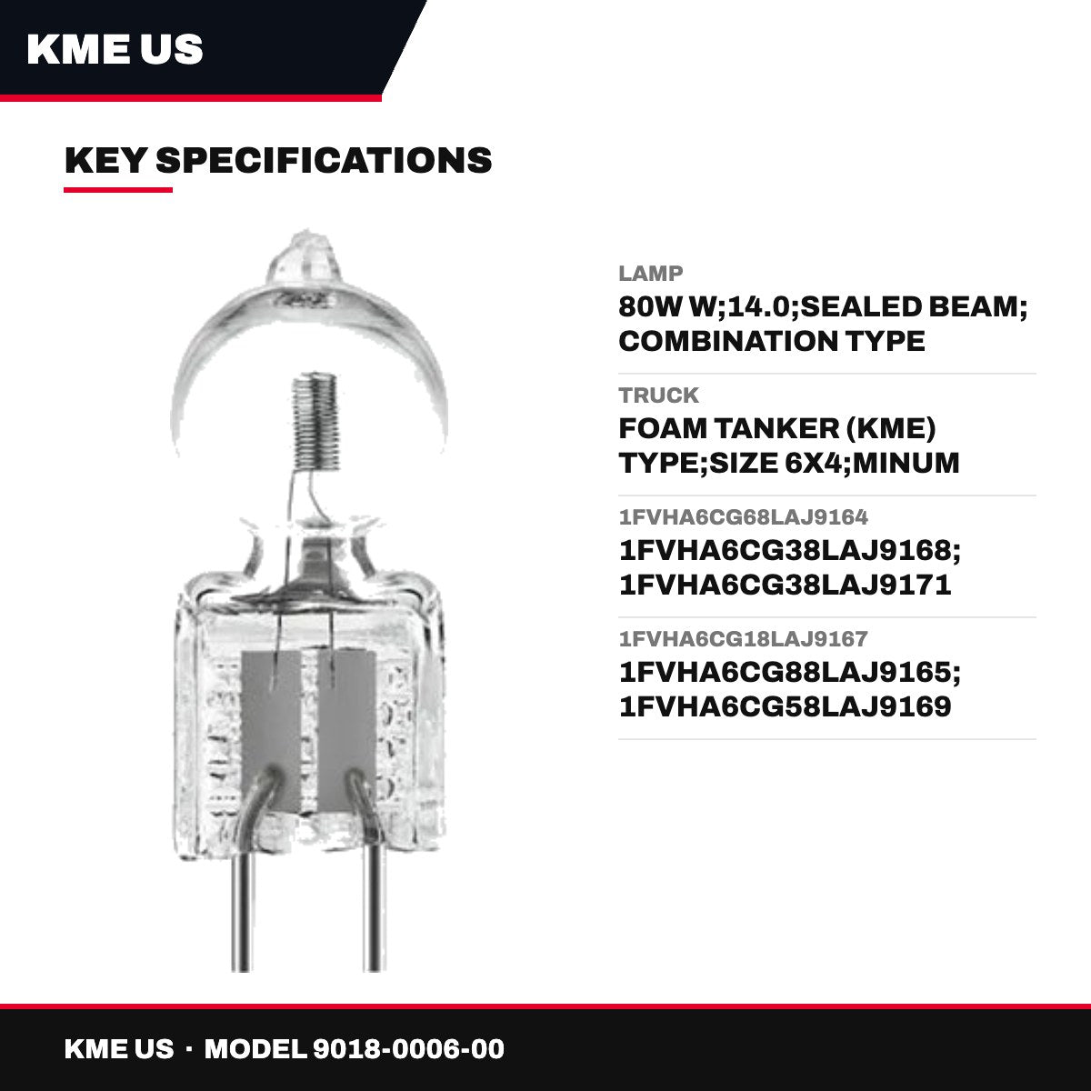 Kme Us 9018-0006-00 – Lamp – 80W W, 14.0