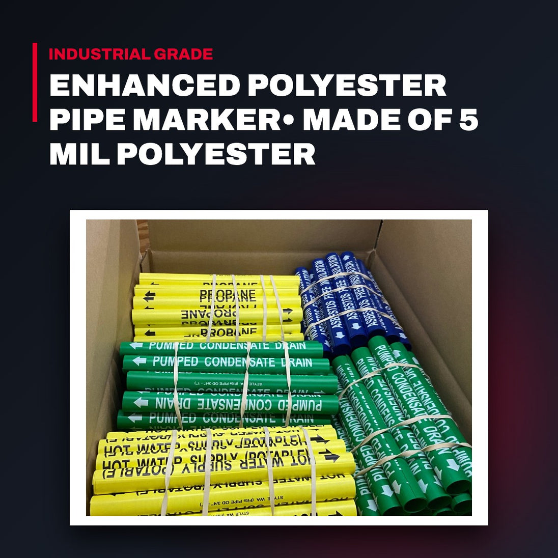 Kolbi Pipe OTHERS – Enhanced Polyester Pipe Marker• Made Of 5 Mil Polyester