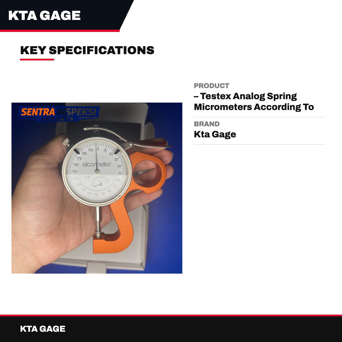 Kta Gage – Testex Analog Spring Micrometers According To Method C In Astm D4417