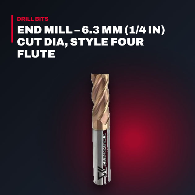 Kuthbert – End Mill, 6.3 mm (1/4 in) Cut dia, Style Four Flute