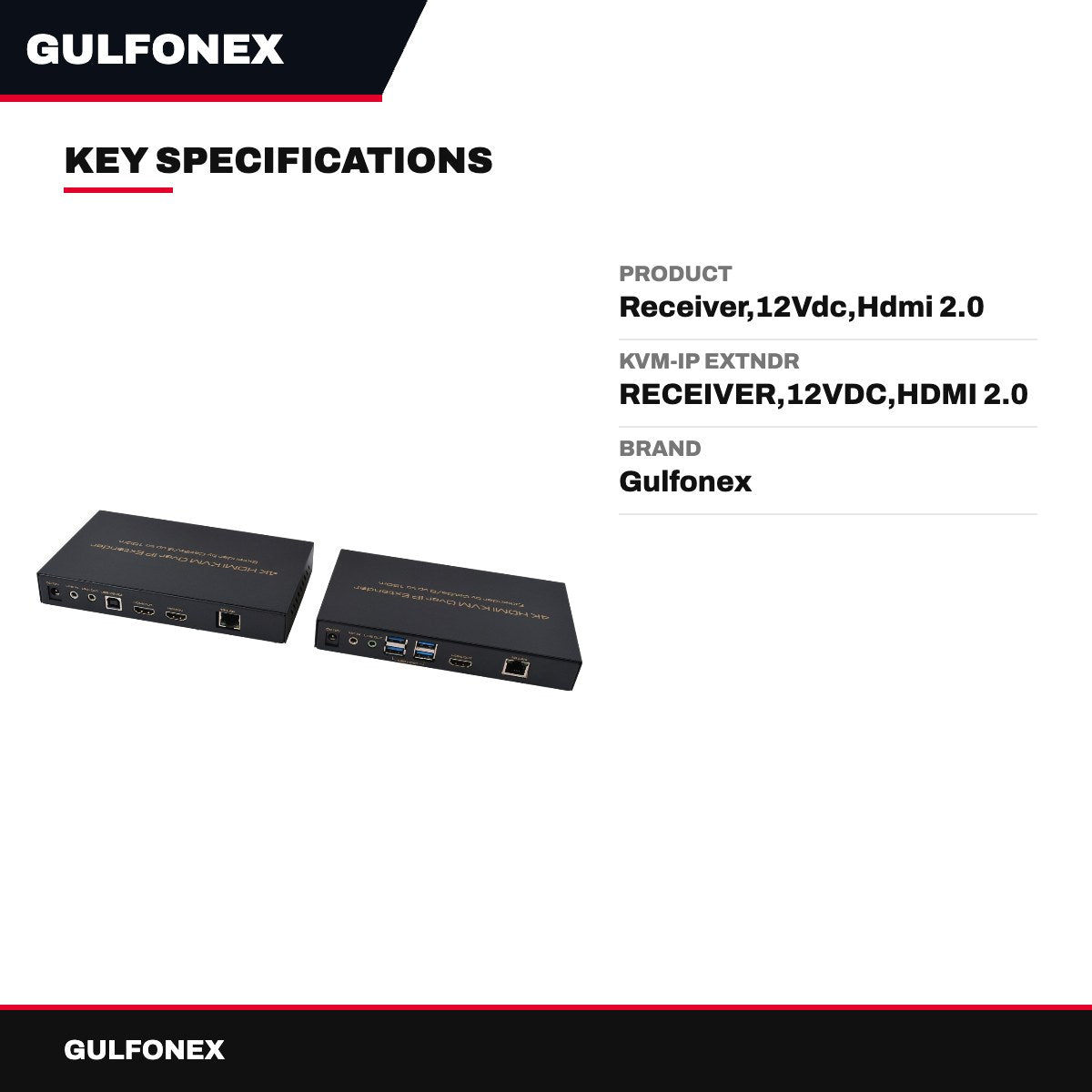 Kvm-Ip Extndr – Receiver,12Vdc,Hdmi 2.0