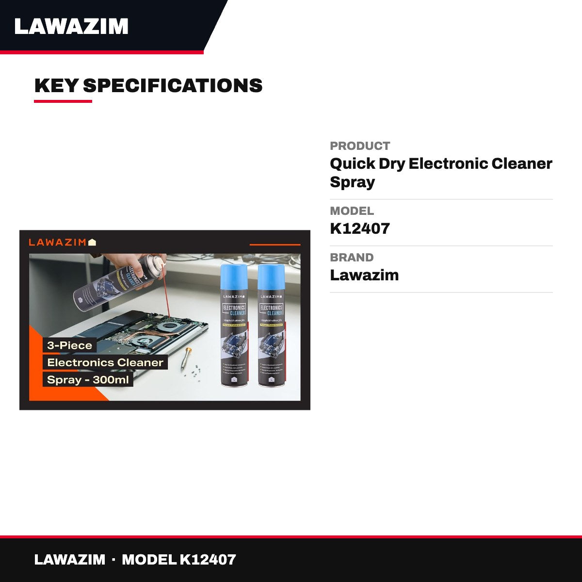 Lawazim K12407 – Quick Dry Electronic Cleaner Spray