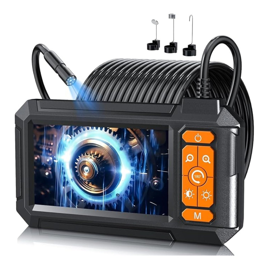 leersi_jet C30-5M – Endoscope Camera With Light – Borescope Camera With 4.3 Ips Screen, 1080P Hd With 8 Led Lights