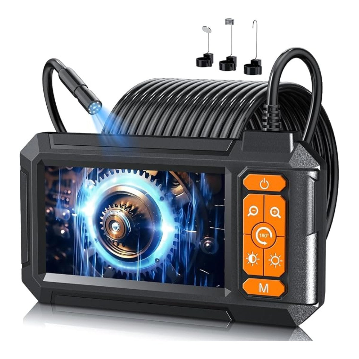 leersi_jet C30-5M – Endoscope Camera With Light – Borescope Camera With 4.3 Ips Screen, 1080P Hd With 8 Led Lights