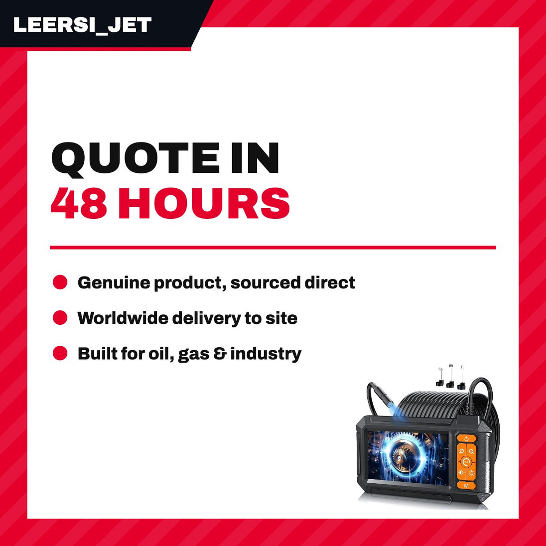 leersi_jet C30-5M – Endoscope Camera With Light – Borescope Camera With 4.3 Ips Screen, 1080P Hd With 8 Led Lights