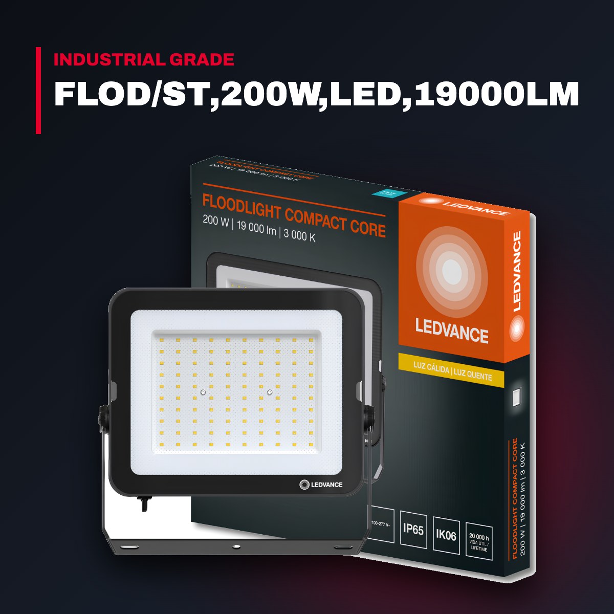 Lght Ftg-Indl – Flod/St,200W,Led,19000Lm
