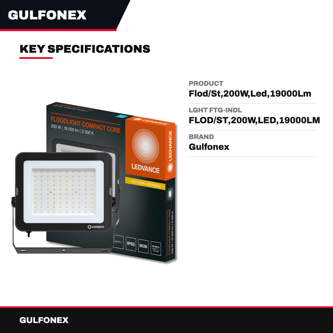 Lght Ftg-Indl – Flod/St,200W,Led,19000Lm