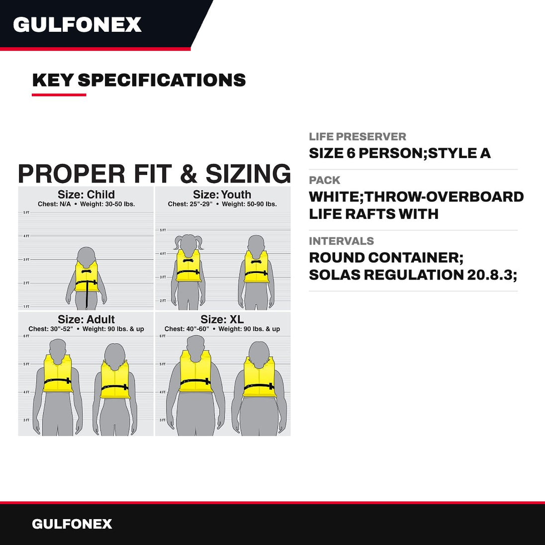 Life Preserver – Size 6 Person, Style A