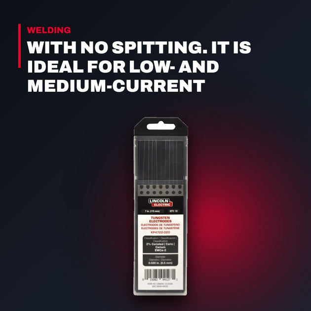 Lincoln Electric KP4722-020 – 2% Ceriated Tungsten (Grey) Is Another Good Choice For All Types Of Welding