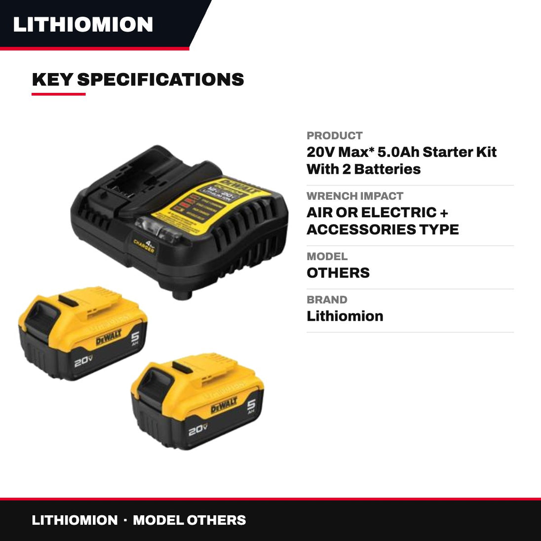 Lithiomion OTHERS – 20V Max* 5.0Ah Starter Kit With 2 Batteries