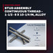 Lone Star Fasteners Lp Us 1553.1.0112.1.003989 – Stud Assembly Continuous Thread – 1-1/2 - 8 X 10-1/4 In, Alloy Steel