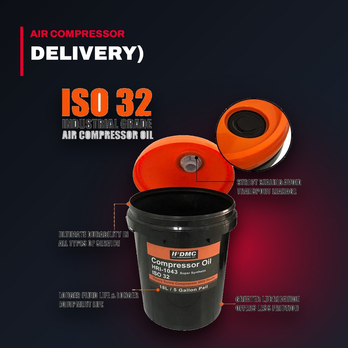 Lubricant Oil – Rotary Screw Air Compressor, Synthetic Base