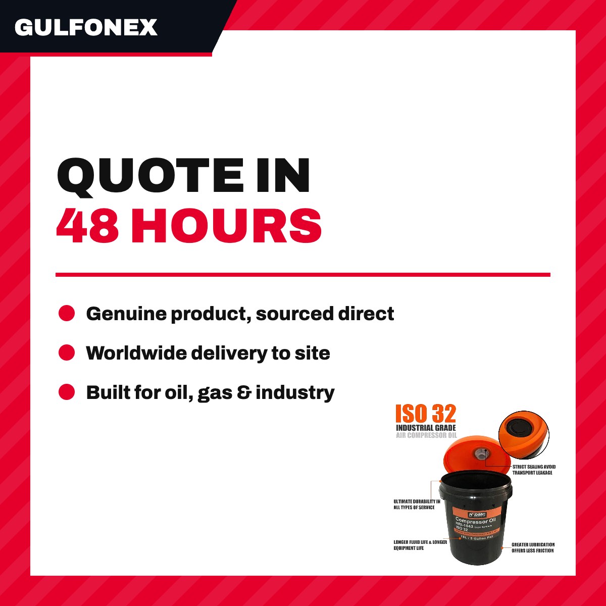 Lubricant Oil – Rotary Screw Air Compressor, Synthetic Base