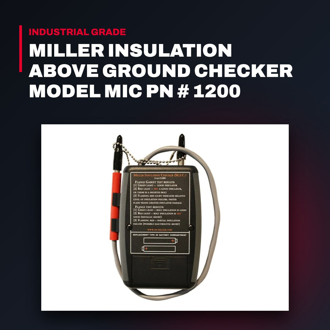 M. C. Miller Co 1200 – Miller Insulation Above Ground Checker Model Mic Pn # 1200