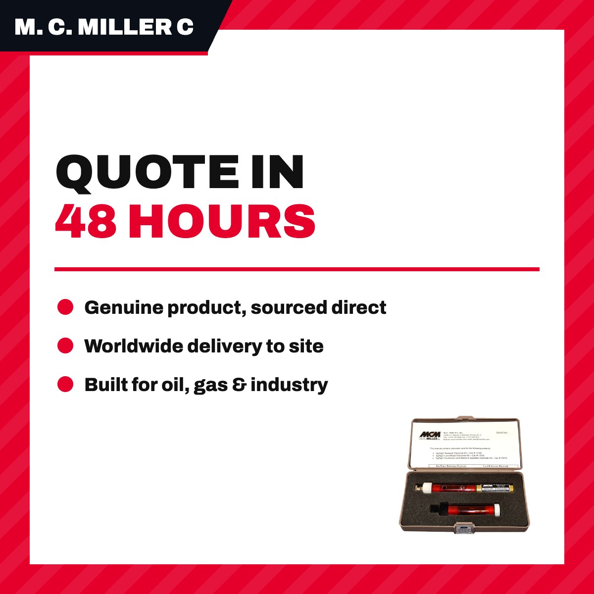 M. C. Miller Co 13100 – Silver / Silver Chloride Reference Electrode (Half- Cell) Mcmiller Pn # 13100 – The Sea Water Kit