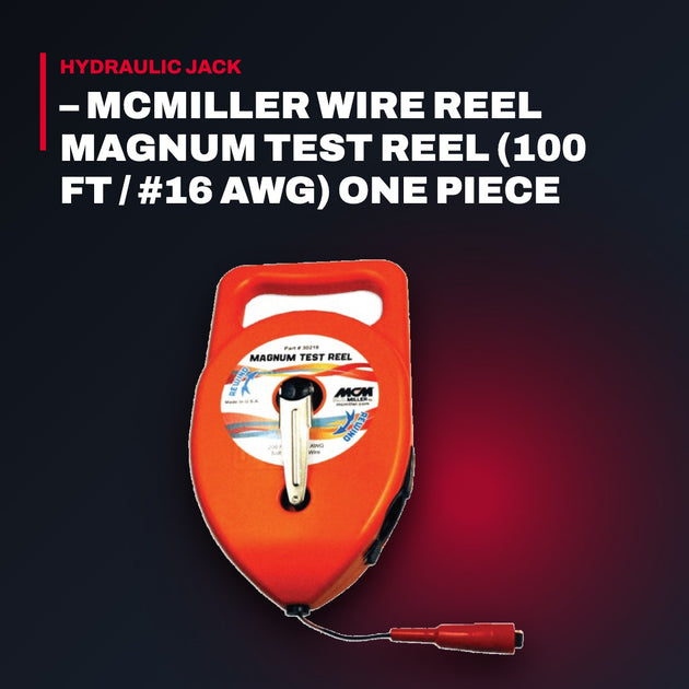 M.C.Miller – Mcmiller Wire Reel Magnum Test Reel (100 Ft / #16 Awg) One Piece Steel Crank Integrated Bannan Jack 27 C Clip