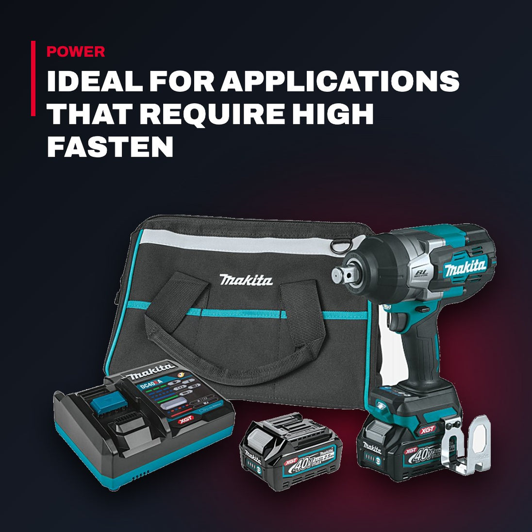Makita GWT01D – 40V max XGT Brushless 3/4" High-Torque Impact Wrench Kit