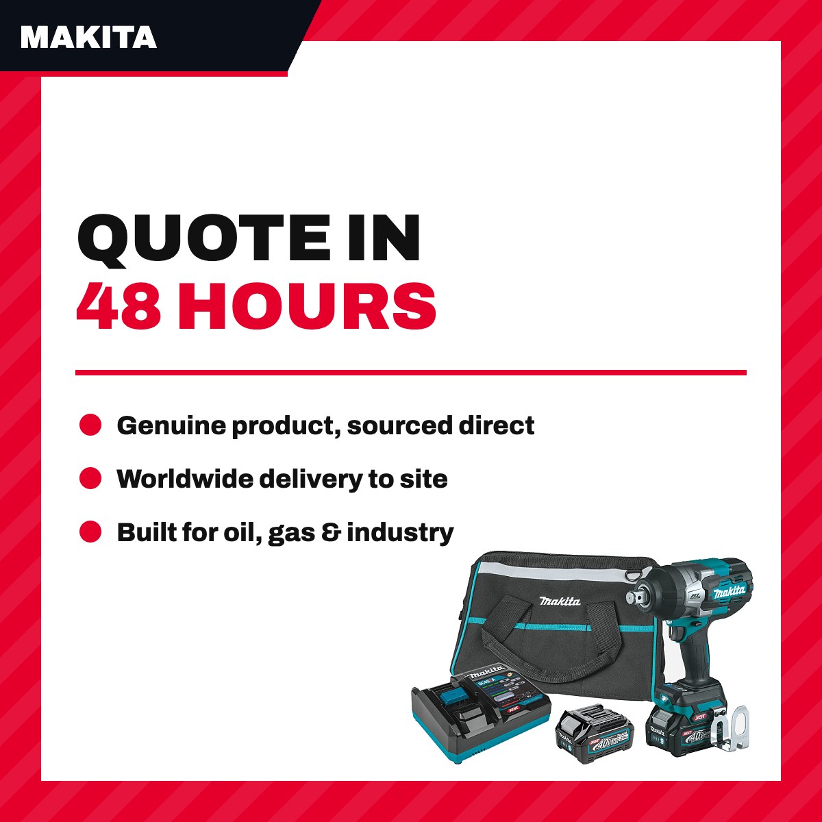 Makita GWT01D – 40V max XGT Brushless 3/4" High-Torque Impact Wrench Kit