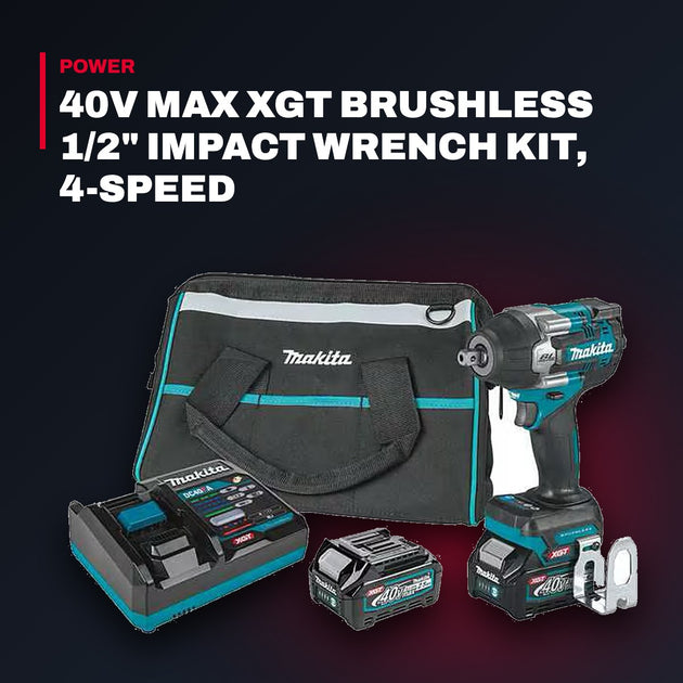 Makita 40V max XGT Brushless 1/2" Impact Wrench Kit, 4-Speed