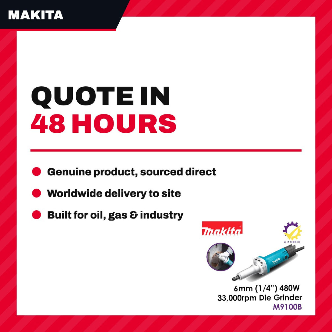 Makita M9100B – 1/4'' Die Grinder