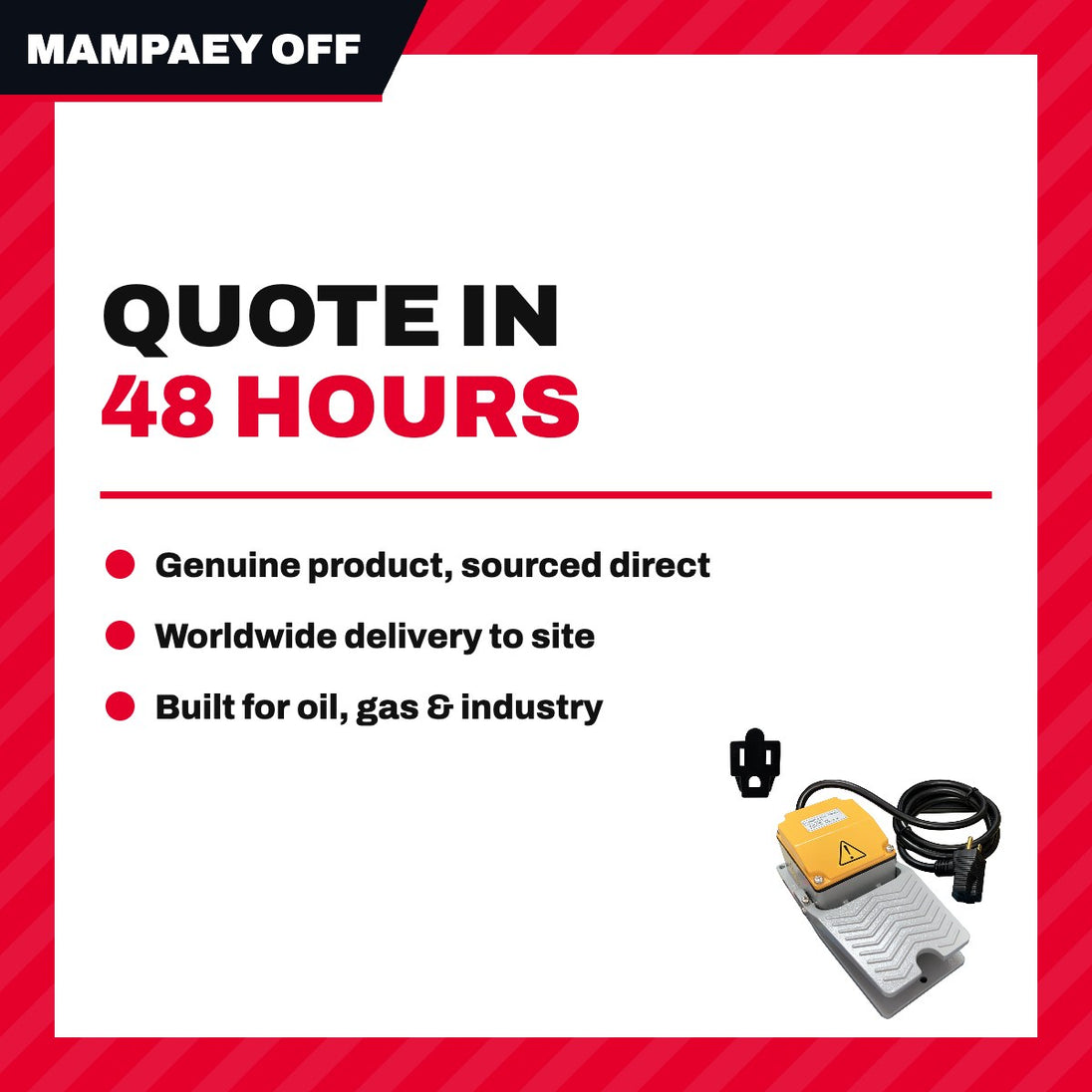 Mampaey Offshore 24494 – Switch – 110-230 Vac, Pedal Action