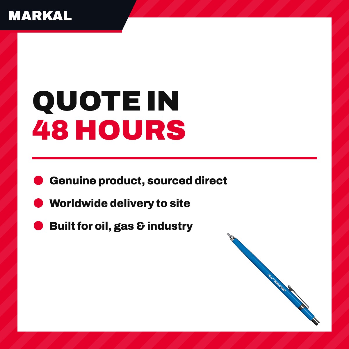 Markal Silver-Streak – Welder's Pencil Holder with Reflective Lead