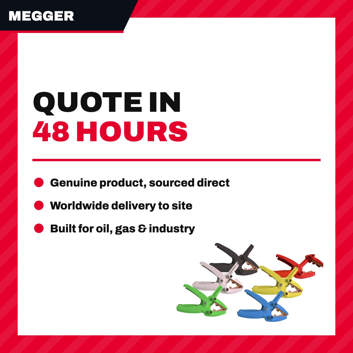 Megger 100A-KC – 100A Kelvin Clamp Set