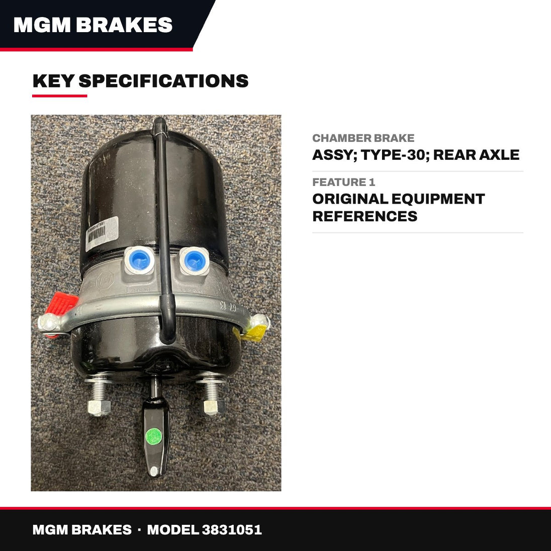 Mgm Brakes 3831051 – Chamber Brake – Assy, Type-30