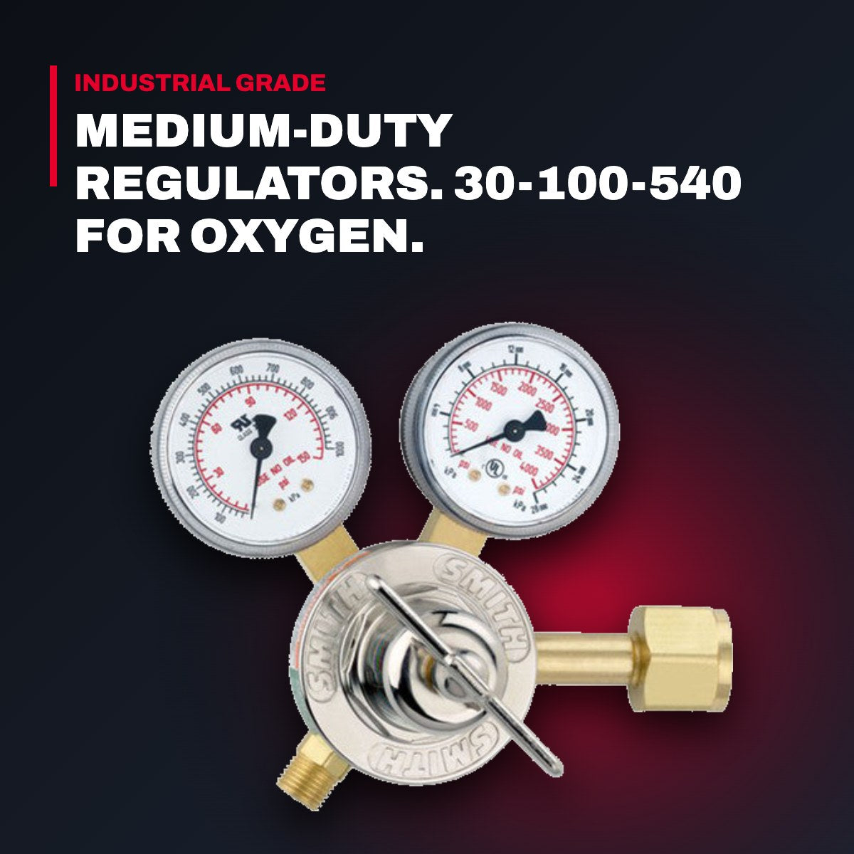 Miller Electric Manufacturing 30-100-540 – Medium-Duty Regulators. 30-100-540 For Oxygen.