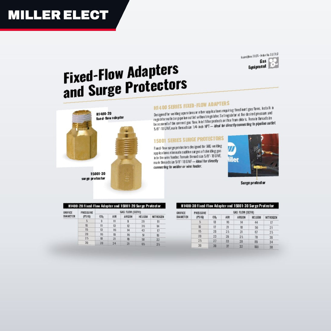Miller Electric Manufacturing H1400-50 – H1400 Series Fixed Flow Adapters Female Thread Size 5/8-18 Unf Male Thread Size 1/4-Inch Npt.H1400-50 And 0.04