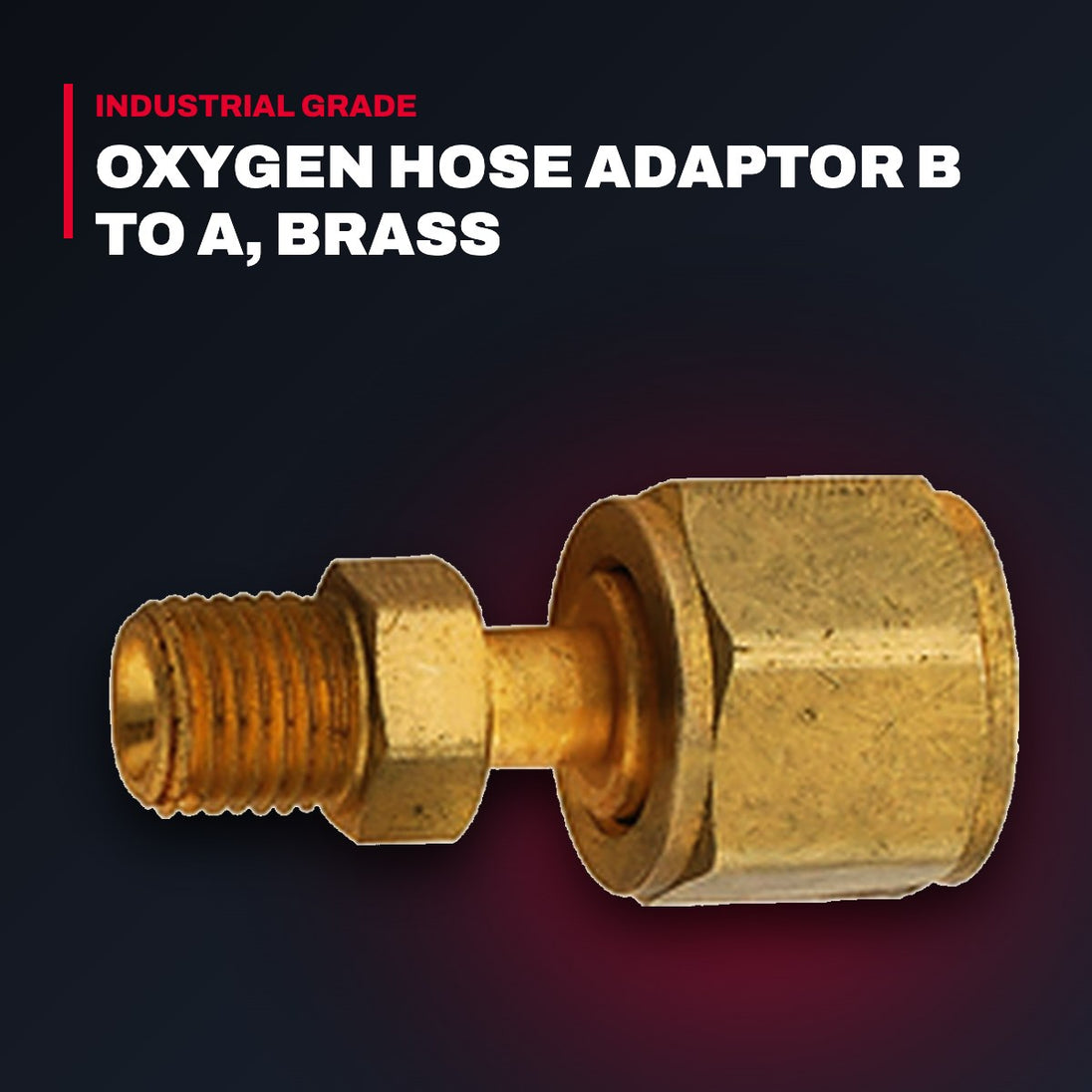 Miller Electric Oxygen Hose Adaptor B to A, Brass