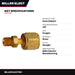 Miller Electric Oxygen Hose Adaptor B to A, Brass