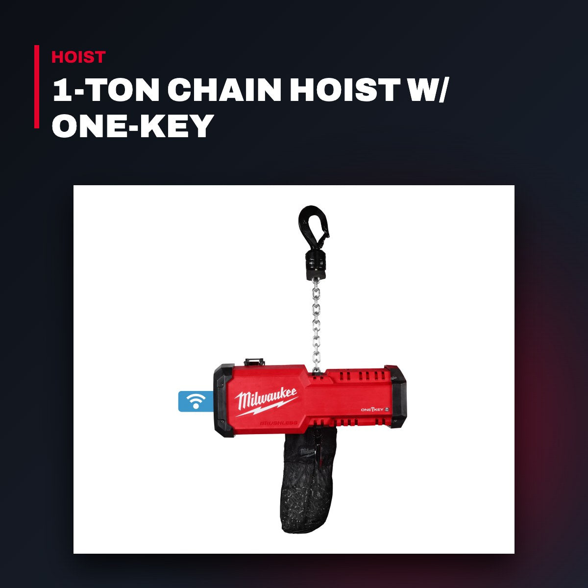 Milwaukee – 1-Ton Chain Hoist W/ One-Key
