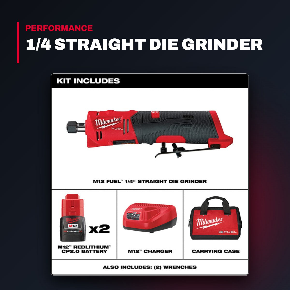Milwaukee 2486-22 – 1/4 Straight Die Grinder