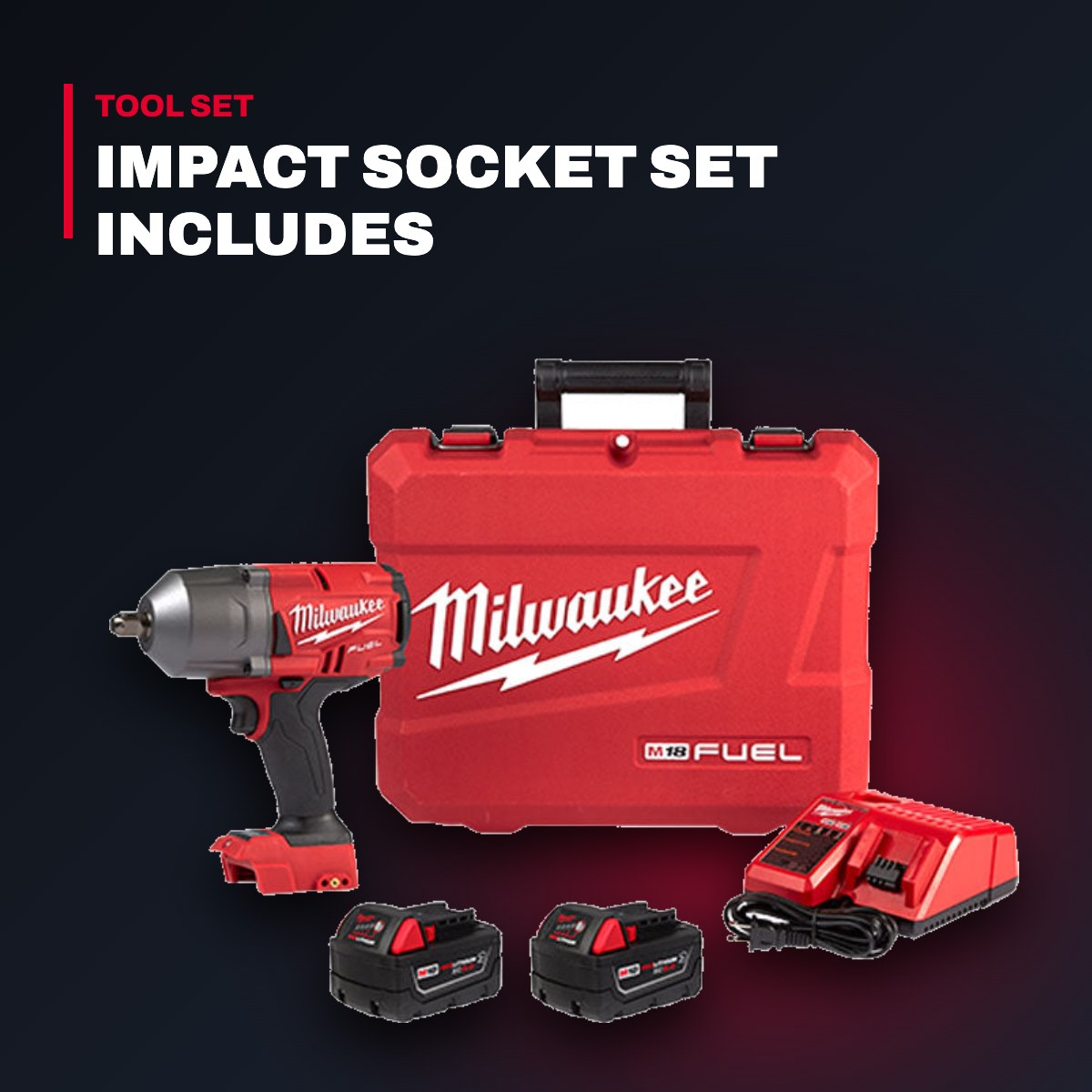 Milwaukee 2766-22R – Impact Socket Set Includes