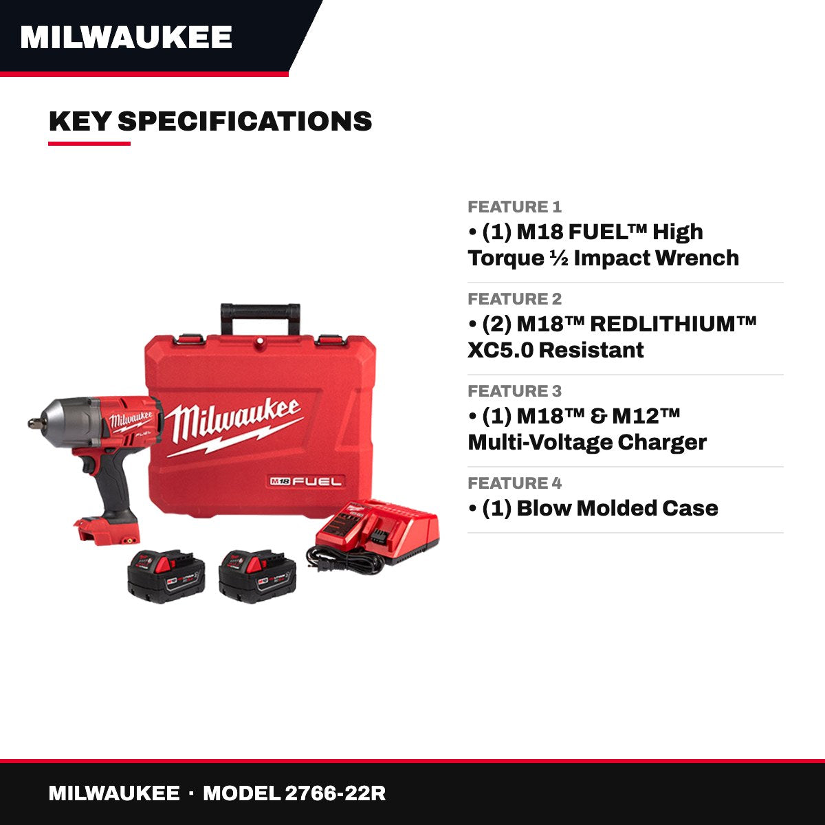 Milwaukee 2766-22R – Impact Socket Set Includes