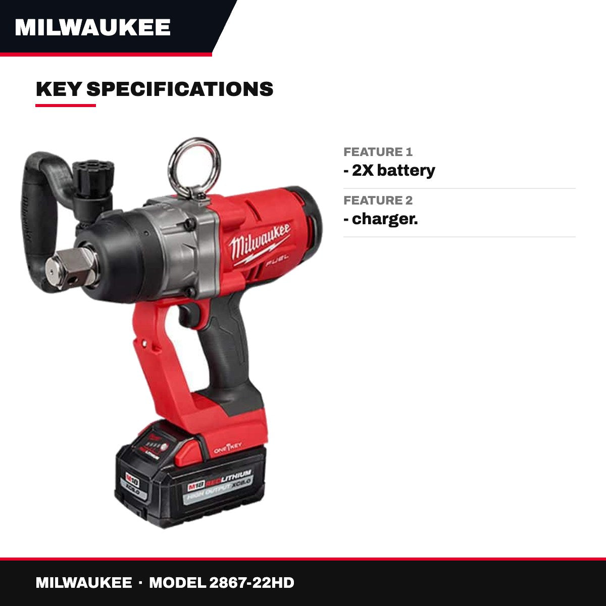 Milwaukee 2867-22HD – Milwaukee 2867-22Hd M18 Fuel™ 1 High Torque Impact Wrench W/ One-Key™ Is The World’S First Cordless 1 High Tor