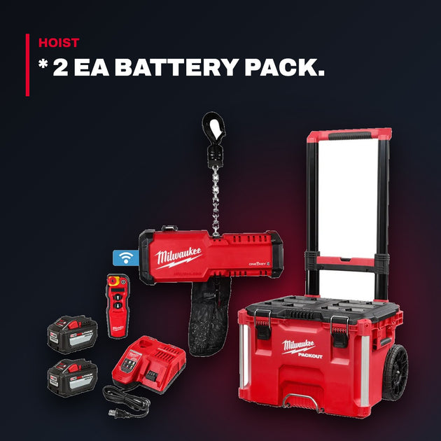 Milwaukee 2983-22HD – M18 Compact 1 Ton Chain Hoist with One-Key
