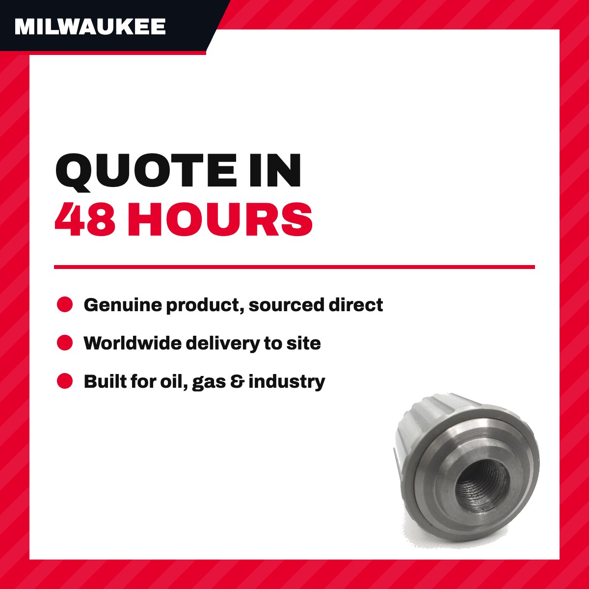 Milwaukee 48-66-1360 – Chuck Jawed – Rotary Hammer Type, 1/2 In-24 Threads Mtg